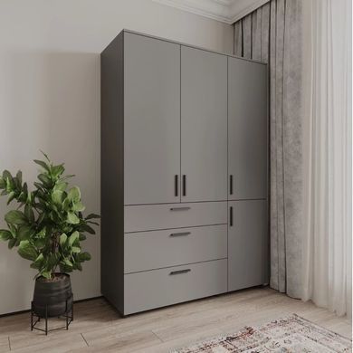 Шафа для одягу Doros Торн Антрацит 3 ДСП/3Ш (штанга) 135х51.6х200 (DRS-012085)