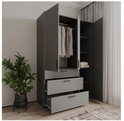 Шафа для одягу Doros Торн Антрацит 3 ДСП/3Ш (штанга) 135х51.6х200 (DRS-012085)