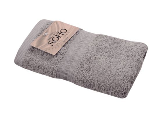 Рушник банний SOHO 30*50 бавовна 100% Abba Grey