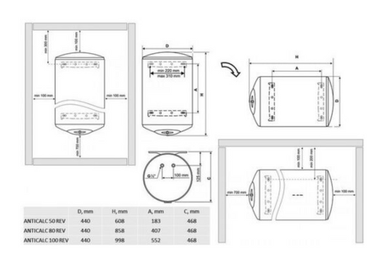 Водонагреватель Tesy Anticalc REV 80 GCR 804424D B14 TBRC