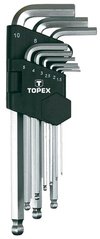 Набор ключей шестигранных Topex 1.5-10 мм, набор 9 шт (35D957)