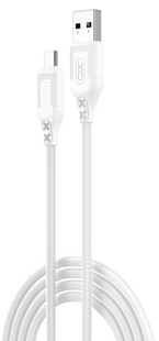 Кабель XO NB235 Zebra Series Braided USB-A to Micro - 1m White