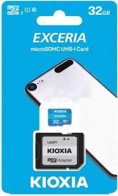 Карта пам'яті Kioxia Exceria microSDHC UHS-I 32GB class10+SD (LMEX1L032GG2)