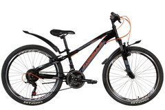 Велосипед ST 24" Formula FOREST AM Vbr с крылом Pl 2022 (черно-оранжевый)