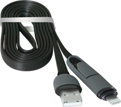 Кабель Defender USB10-03BP USB(AM) – MicroUSB+Lightning Black 1м (87488)