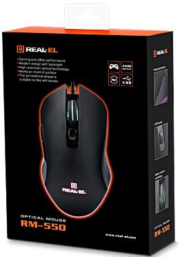 Мышь Real-El RM-550 USB Black