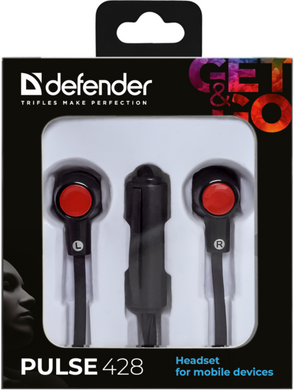 Наушники Defender (63428)Pulse 428 Black/Red