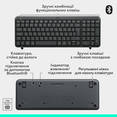 Клавиатура Logitech K250 Wireless Graphite