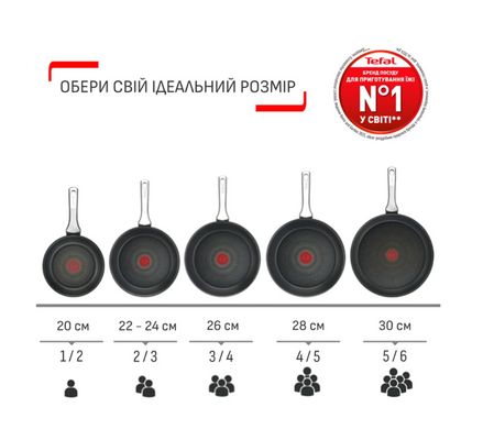 Сковорода TEFAL Renewal 28 см Grey (C4260643)