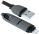 Кабель Defender USB10-03BP USB(AM)-MicroUSB+Lightning чорний 1м фото 2