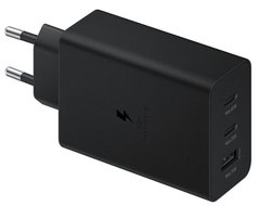 Зарядний пристрій Samsung Trio 65W (2 Type-C+USB) Black /EP-T6530NBEGRU