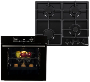 Електрична духова шафа + газова варильна поверхня Gorenje SET BLACK GAS BO6735E02BK + G641EB