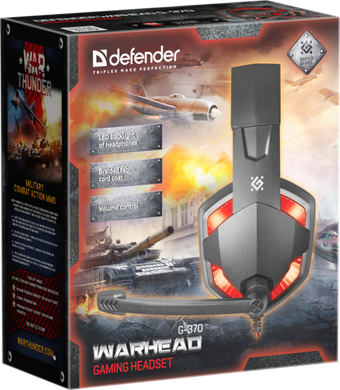 Гарнитура Defender Warhead G-370 Black+Red (64037)