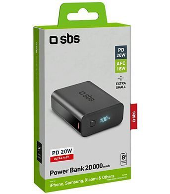 Power Bank SBS 20000mAh PD 20W (8018417406799) Black