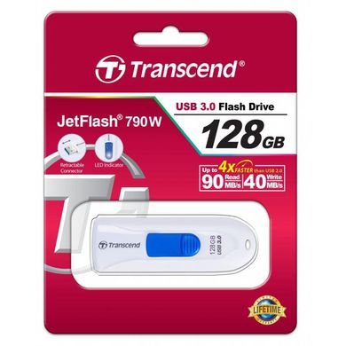 Flash Drive Transcend JetFlash 790 128GB (TS128GJF790W) White
