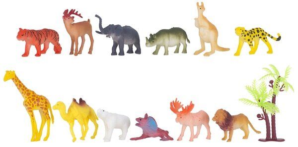 Игровые фигурки Dingua набор Дикие животные 12 шт в тубусе