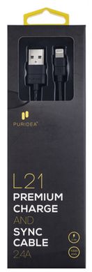 Кабель Puridea USB –Apple Lightning 0,2 м (L21-Lightning (0.2m) Black) L21