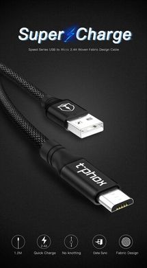 Кабель T-Phox Speed T-M810 Micro USB - 1.2m (Чорний)