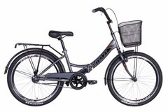 Велосипед 24" Formula SMART с корзиной 2021 (серо-черный)