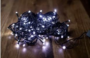 Електрогірлянда світлодіодна лінійна зі спалахом, білий колір 100 LED, 10М, 220V,3W