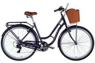 Велосипед AL 28" Dorozhnik CORAL FRW Vbr з багажником задн St з кошиком Pl з крилом St 2024 (сливовий )