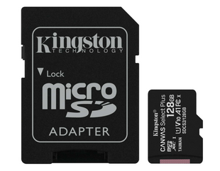 Карта памяти Kingston microSDXC 128GB Class 10 UHS-I U1 V10 A1 Canvas Select Plus + adapter