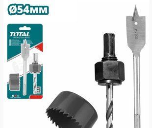 Акс.инстр TOTAL TACSH1031 Коронка 54мм, сверло с перех.