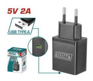 TOTAL TCLI120502 зарядное устройство мер. для ак. батарей 12В, выходной разъем USB Type-А