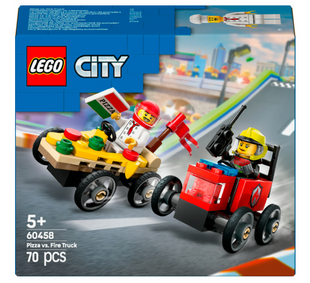 Конструктор LEGO City &laquo;Пицца-авто против пожарной машины&raquo; Набор гонок