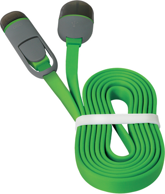Кабель Defender USB10-03BP USB(AM)-MicroUSB+Lightning зеленый 1м
