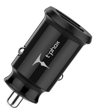Автомобільний зарядний пристрій T-Phox Charger Set 2.4A Dual+MicroUSB cable 1.2m (Чорний)