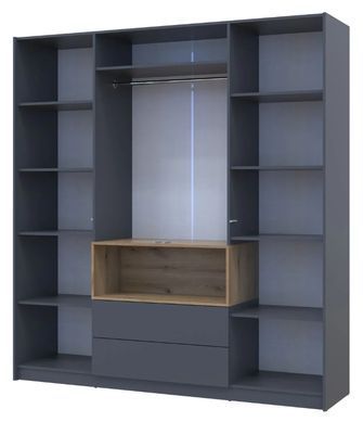 Шафа для одягу з нішею Doros Дейл Антрацит/Дуб Евок 4 ДСП (DRS-012170)