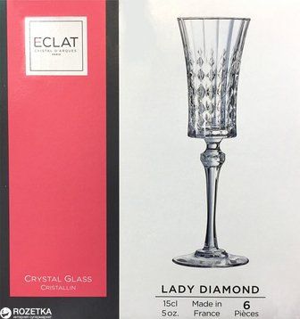 Набір келихів для CD'A Lady Diamond шампанського 150 мл x 6 шт. (L9742)