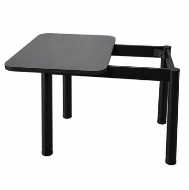 Обеденный стол раскладной LION Нота черные ножки Самоа дымчатый 60x90/90x120 (LION-045133)