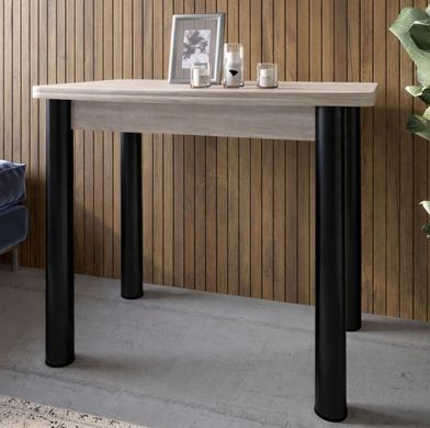 Обеденный стол раскладной LION Нота черные ножки Самоа дымчатый 60x90/90x120 (LION-045133)