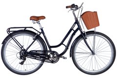Велосипед AL 28" Dorozhnik CORAL FRW Vbr з багажником задн St з кошиком Pl з крилом St 2024 (темно-синій)