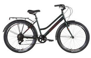Велосипед сталь 26 Discovery PRESTIGE WOMAN Vbr рама-17" сірий з багажником задн St з крылом St 2024
