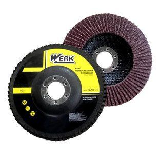 Диск лепестковый плоский Werk 125х22,2 зернистость P36, Т27 (35215)