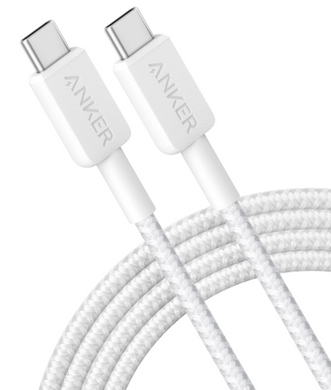 Кабель Anker 322 USB-C to USB-C - 0.9m Nylon White
