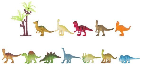 Ігрові фігурки Dingua Набір Динозаври 12 шт (у тубусі)