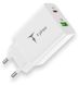 мережева зарядка T-Phox Speedy 20W 2Ports Type-C+USB Charger (Біла) фото 1