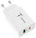 мережева зарядка T-Phox Speedy 20W 2Ports Type-C+USB Charger (Біла) фото 3