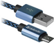 кабель Defender (87805)USB08-03T USB(AM)-MicroBM 1.0m, синій фото 1