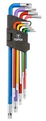 Набір шестигранних ключів Topex Torx, Т10-Т50 мм, набір 9 шт (35D969)